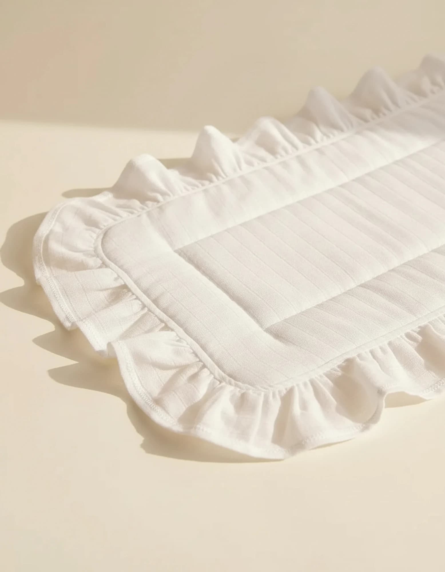 3lu Puset Ortusu/bebek Araba Ortusu - Puset Minderi - Puset Carsafi Beyaz Muslin Firfirli BabyNest görsel 8