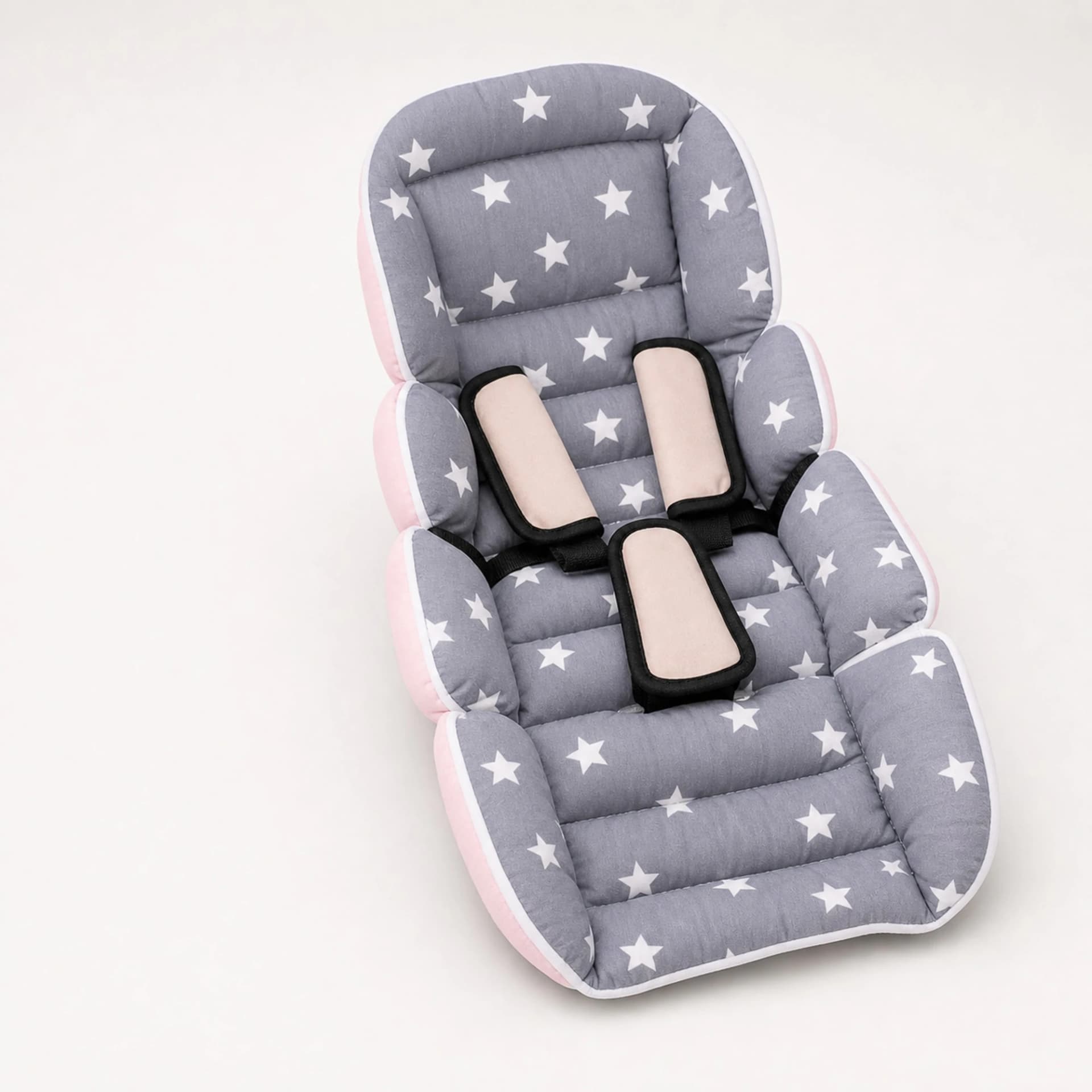 Bel Destekli Araba Minderi Pembe Ve Gri BabyNest görsel 11