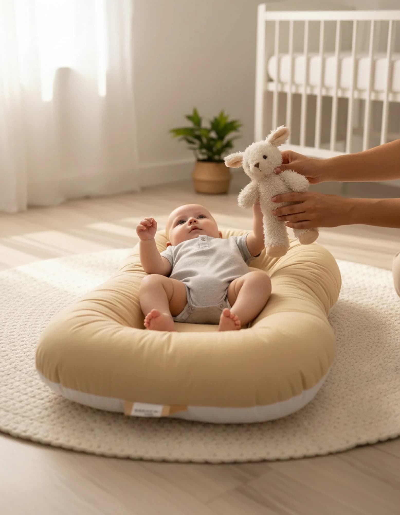 Oval Bebek Yataklari - Yatagi Duz Renkler BabyNest görsel 5