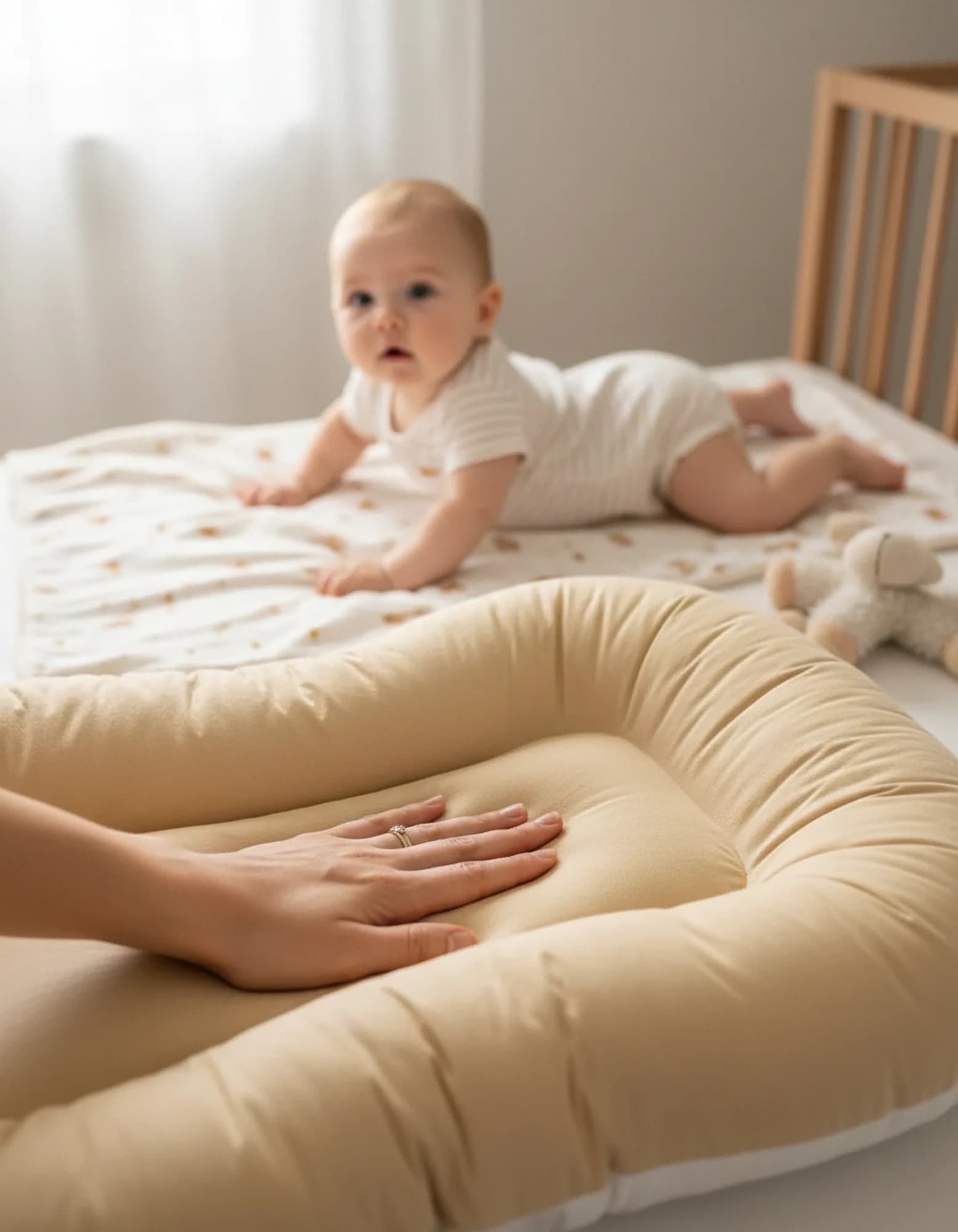 Oval Bebek Yataklari - Yatagi Duz Renkler BabyNest görsel 6