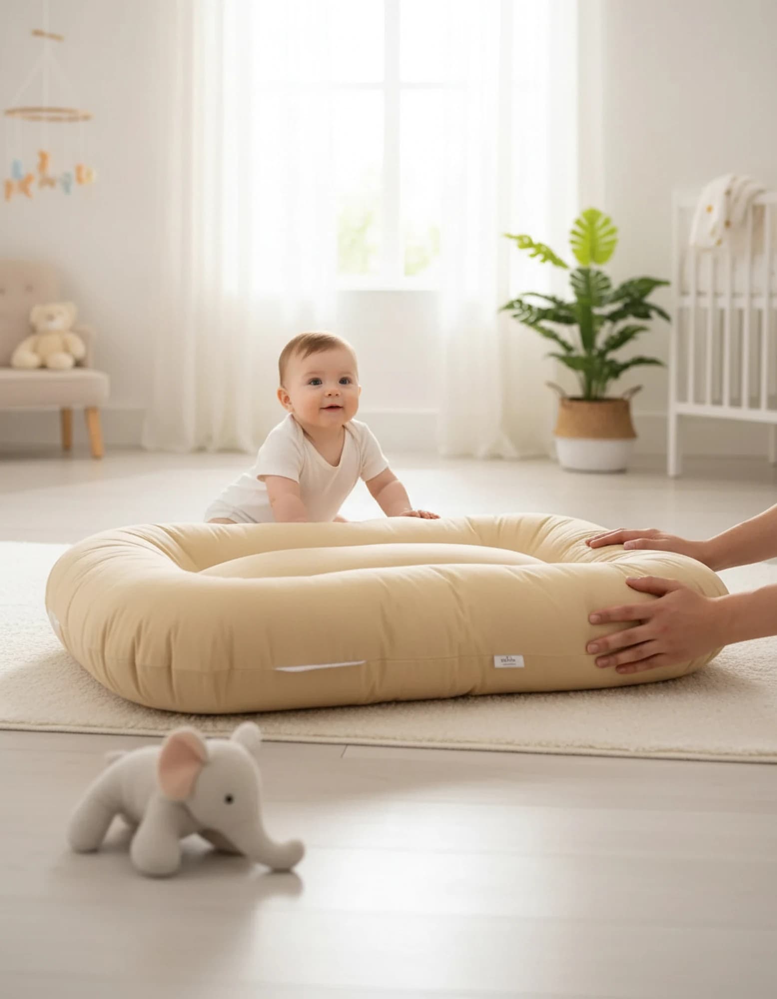 Oval Bebek Yataklari - Yatagi Duz Renkler BabyNest görsel 9