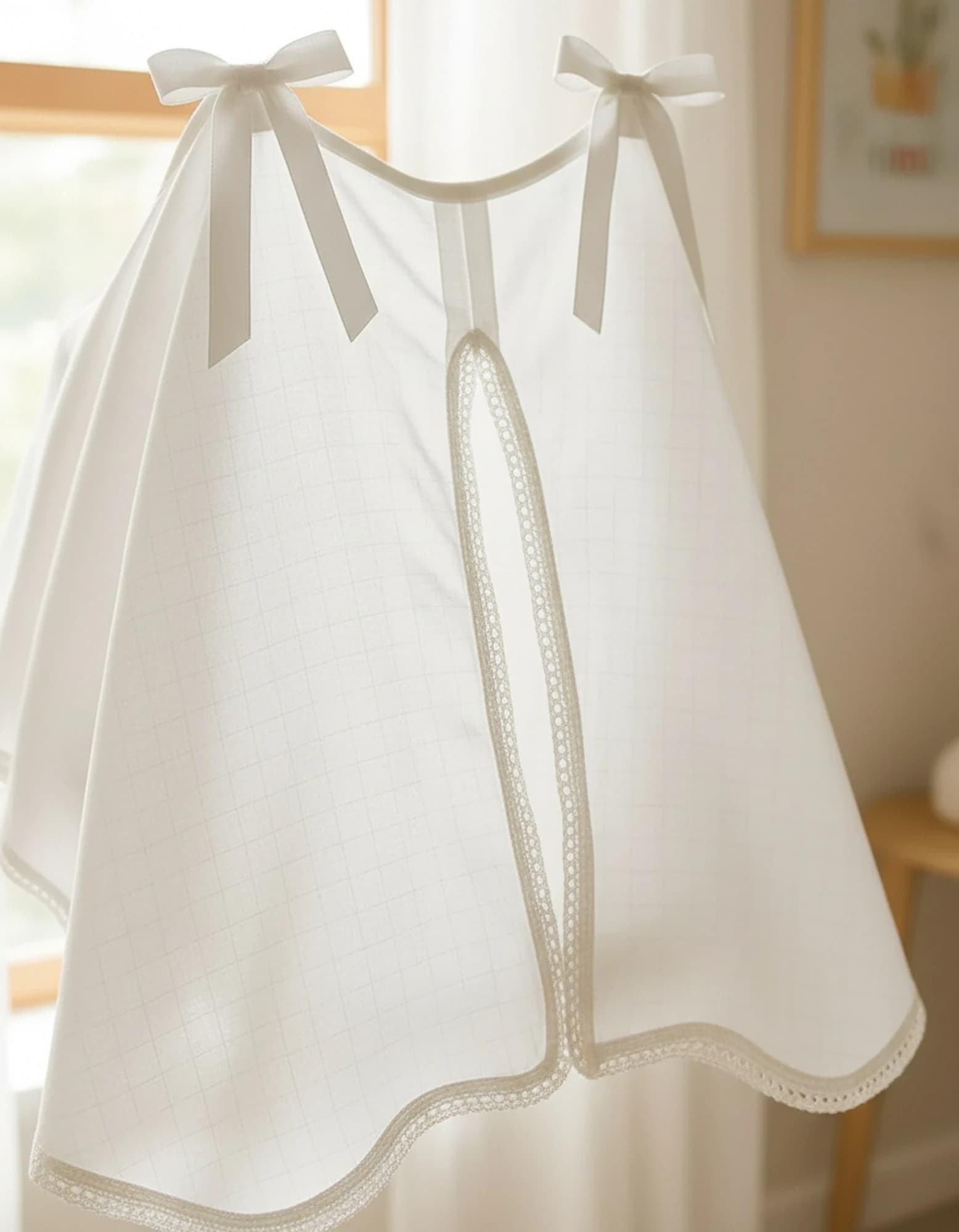 Puset Ortusu/Bebek Arabasi Ortusu %100  Muslin Beyaz gupurlu