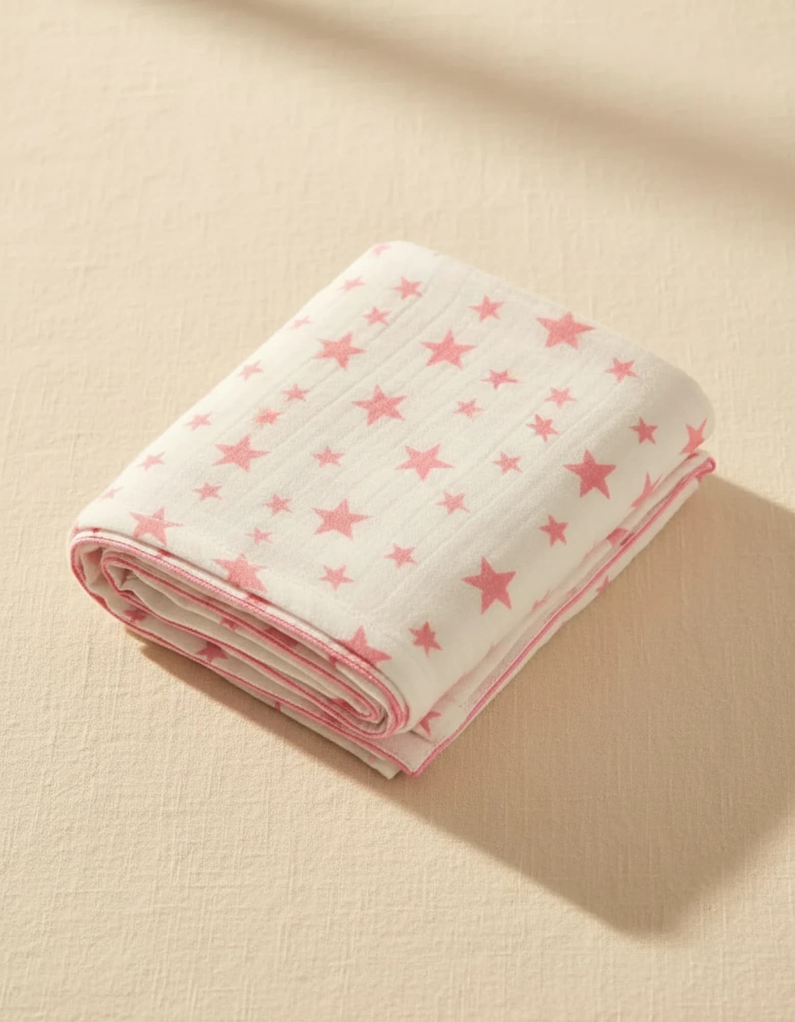 Muslin Ortu Cift Katli Pembe Yildiz Desen Ve Duz BabyNest görsel 3