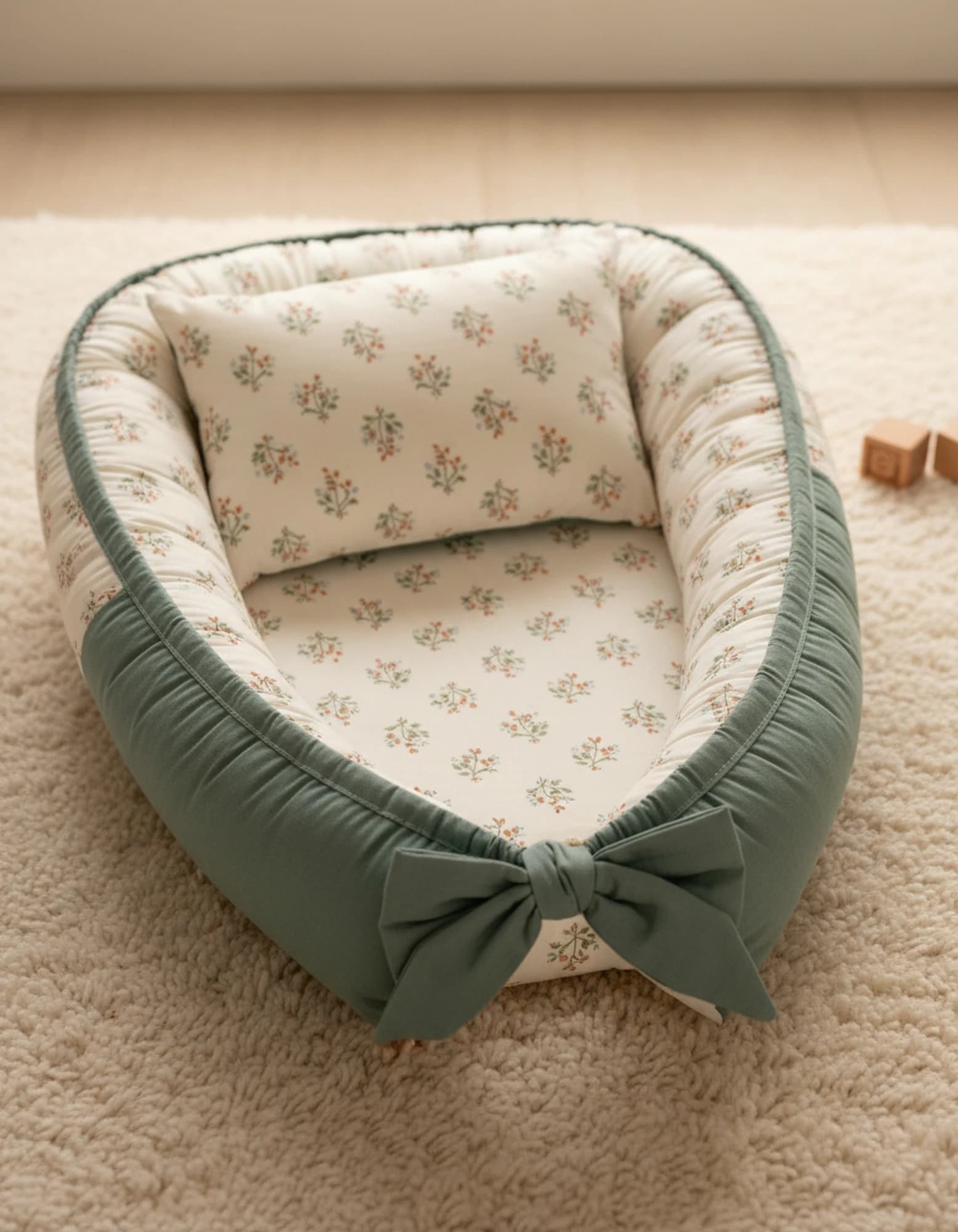 Yatak Gri Zigzak Ve Beyaz yıldızlı BabyNest