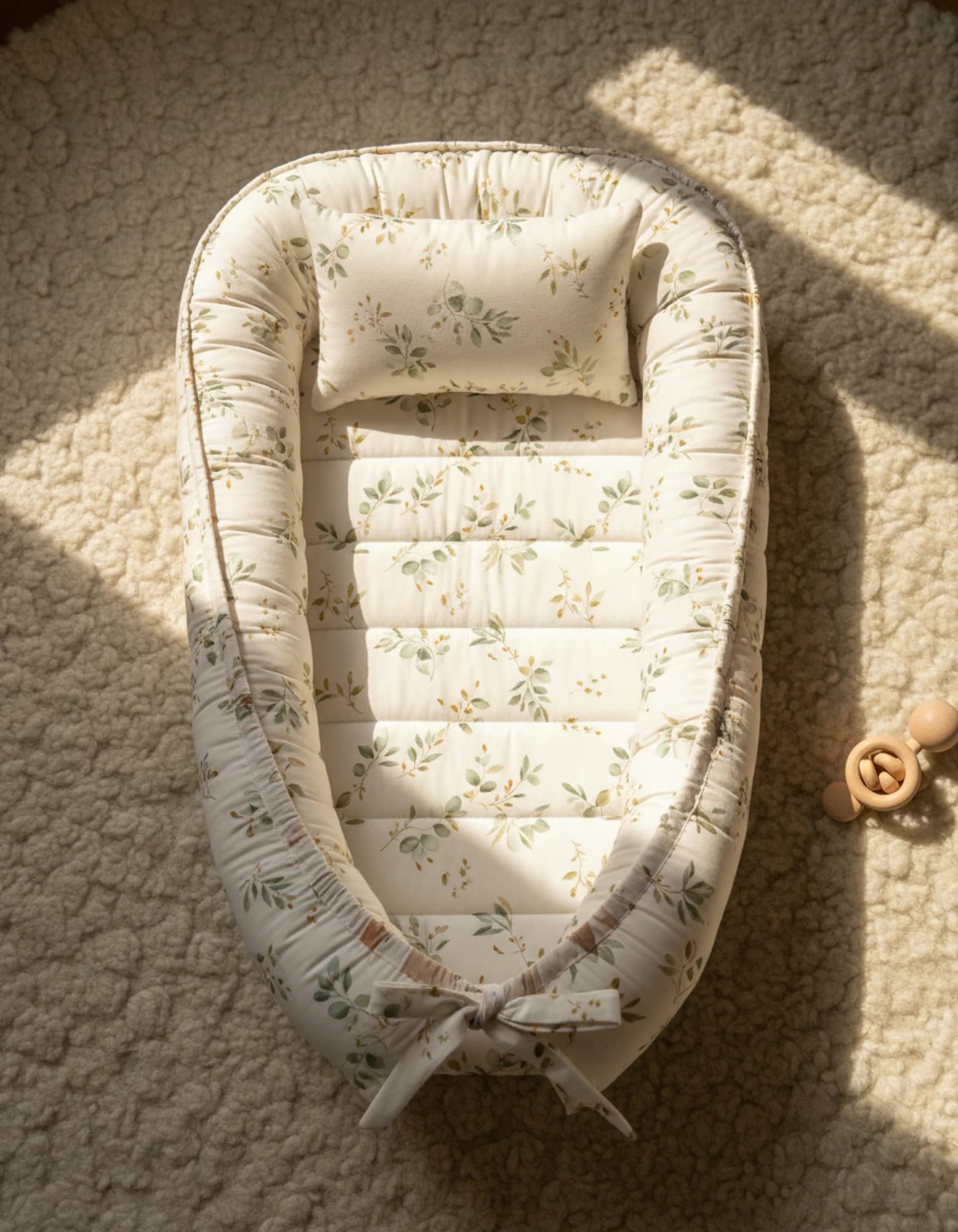 Yatak Gri Zigzak Ve Beyaz yıldızlı BabyNest