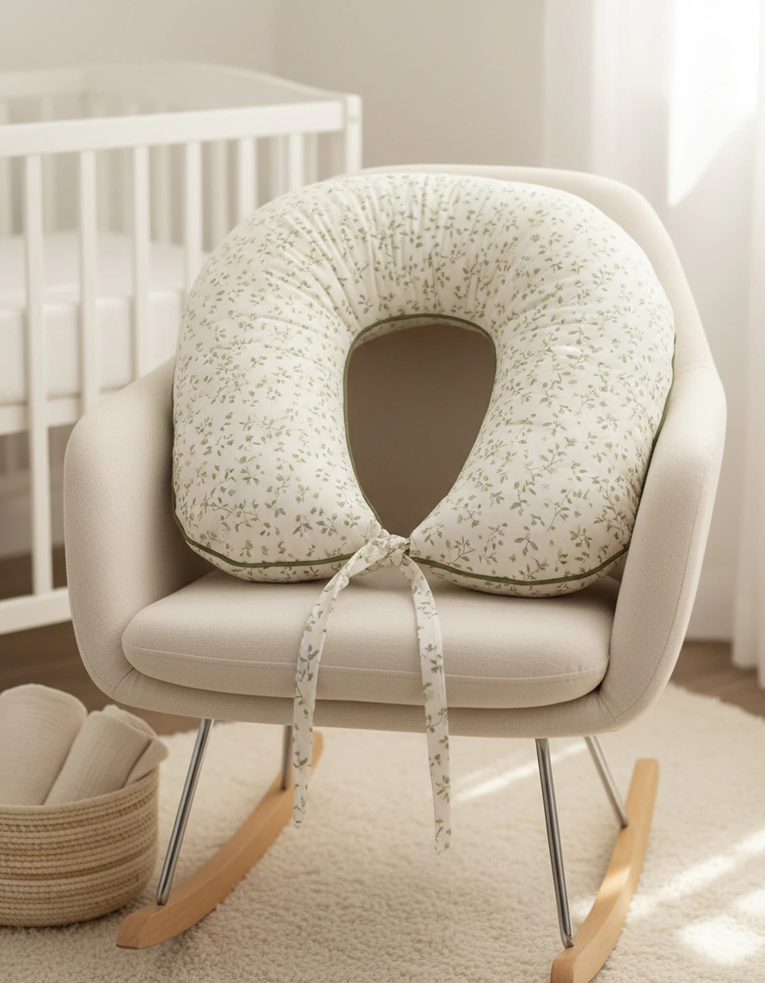 Yatak + Ortopedik Yastik + Emzirme Yastigi Gri Yildiz Ve Gri Zikzak Uc Urun Bir Arada BabyNest görsel 4