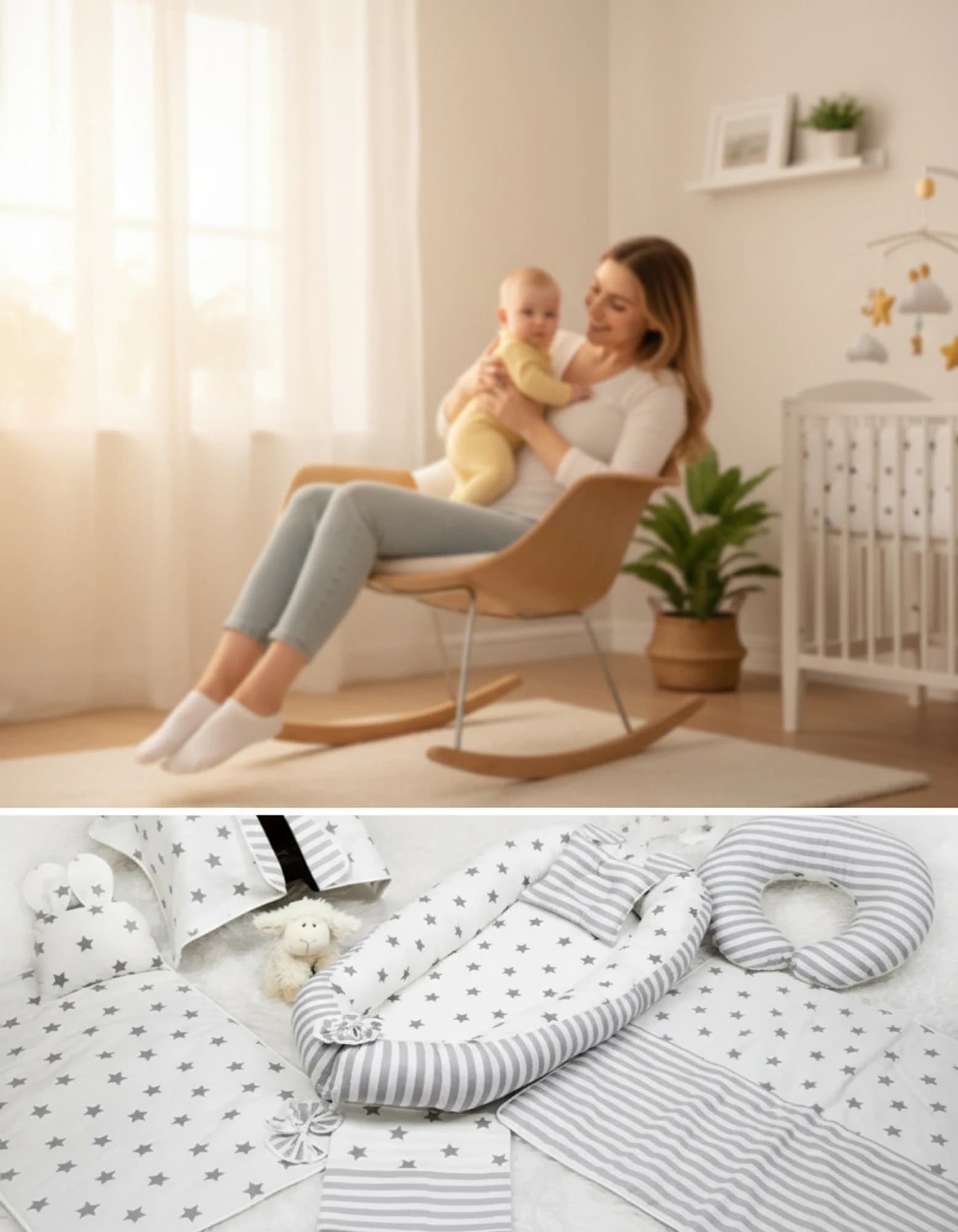 Full Set 9 Parca Bebek Ihtiyac Seti Gri Yildiz Ve Gri Cizgili BabyNest görsel 11