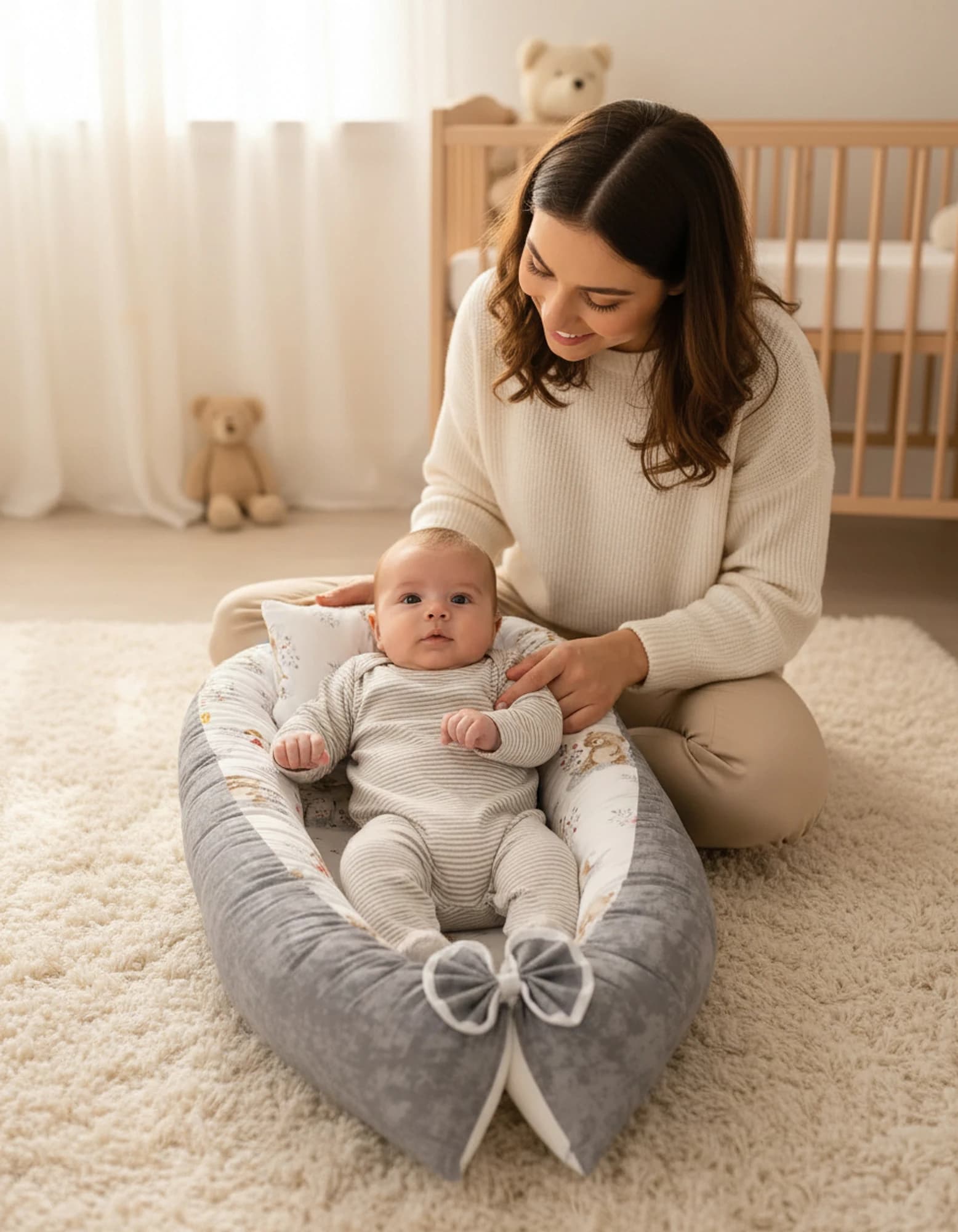 Yatak Ve Ortopedik Yastik Sevimli Dostlar Natural Renkler BabyNest görsel 2