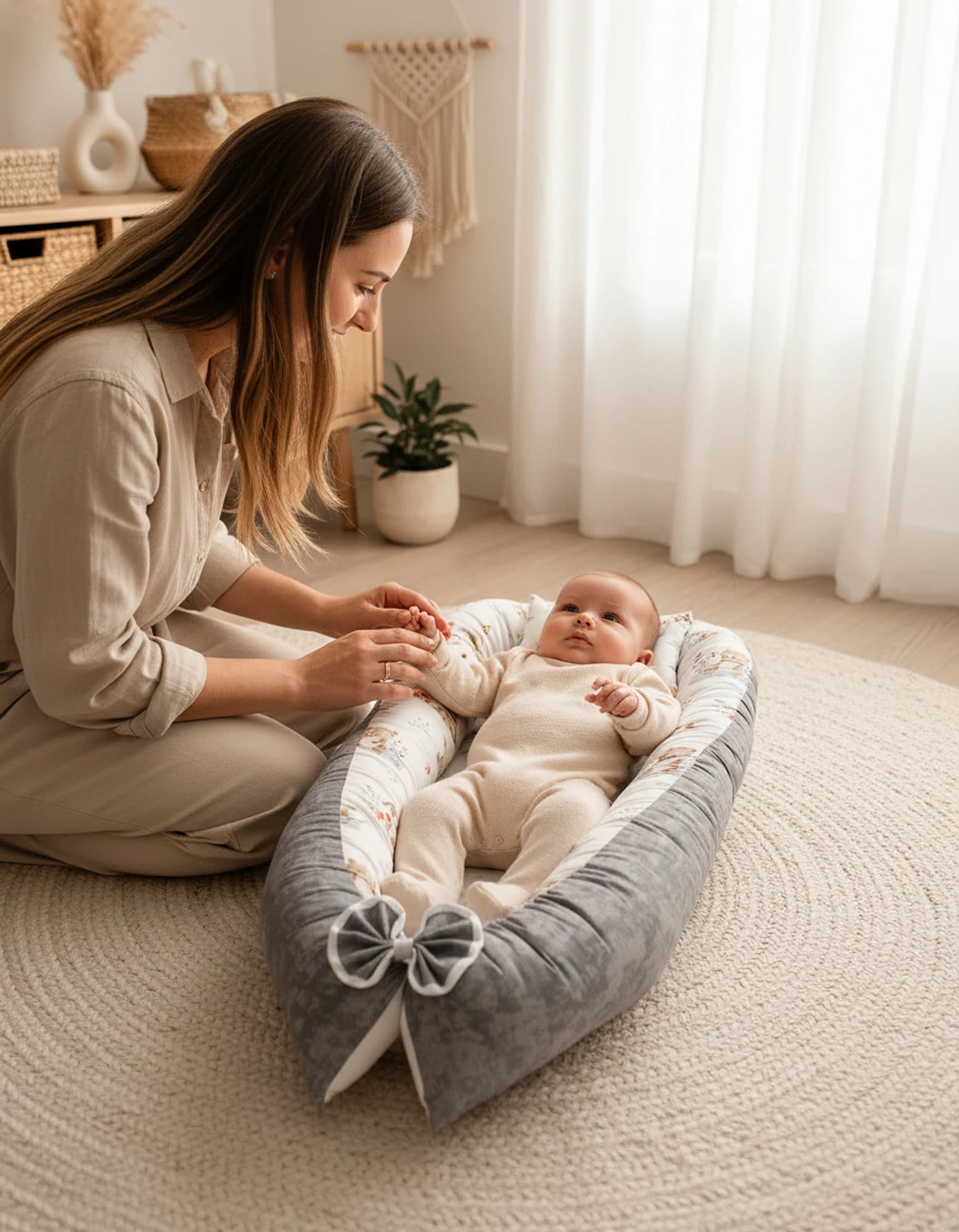 Yatak Ve Ortopedik Yastik Sevimli Dostlar Natural Renkler BabyNest görsel 9