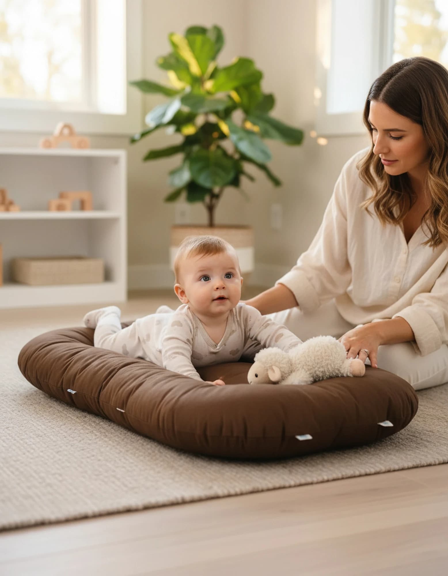Oval Bebek Yataklari - Yatagi Duz Renkler BabyNest görsel 5