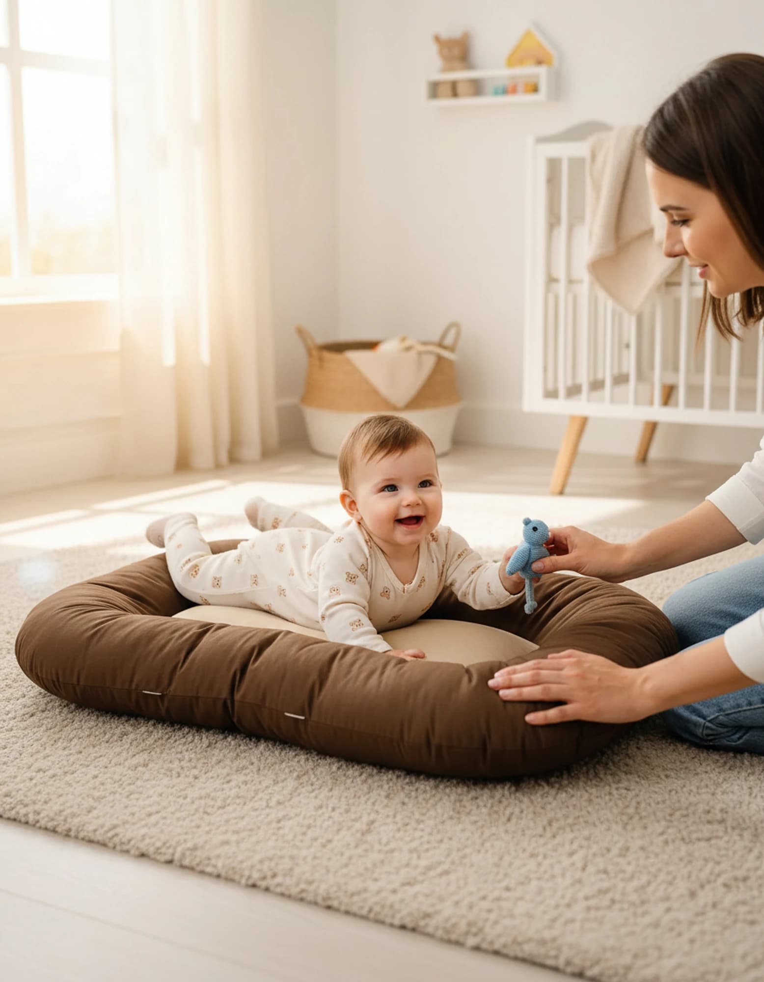 Oval Bebek Yataklari - Yatagi Duz Renkler BabyNest görsel 9