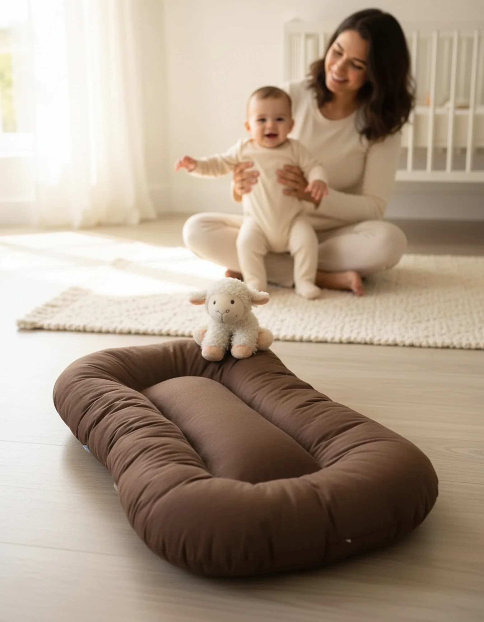 Oval Bebek Yataklari - Yatagi Duz Renkler BabyNest görsel 11