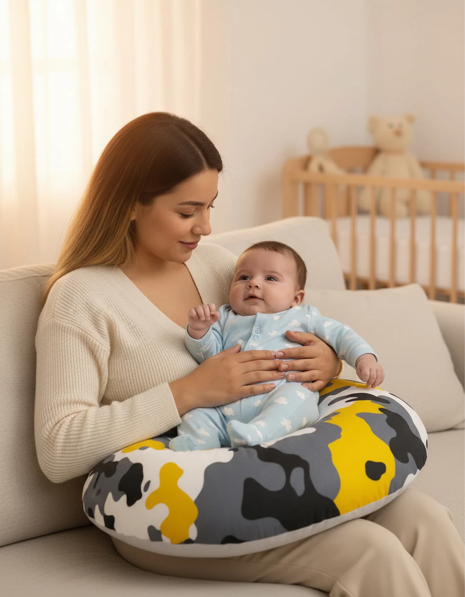 Emzirme Yastigi ve Destek Minderi kamuflaj