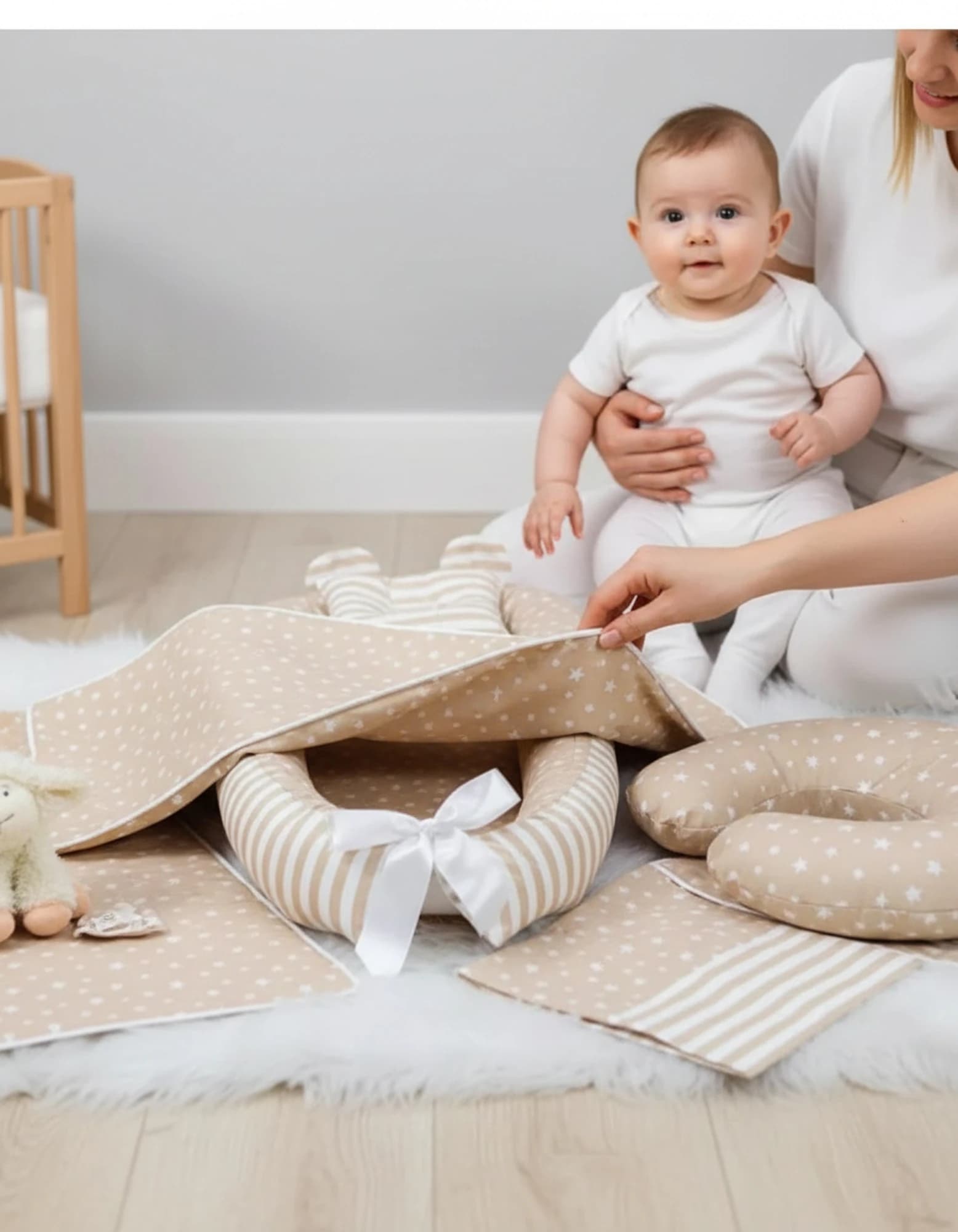 Full Set 9 Parca Krem yıldız zıgzak Takim BabyNest görsel 6