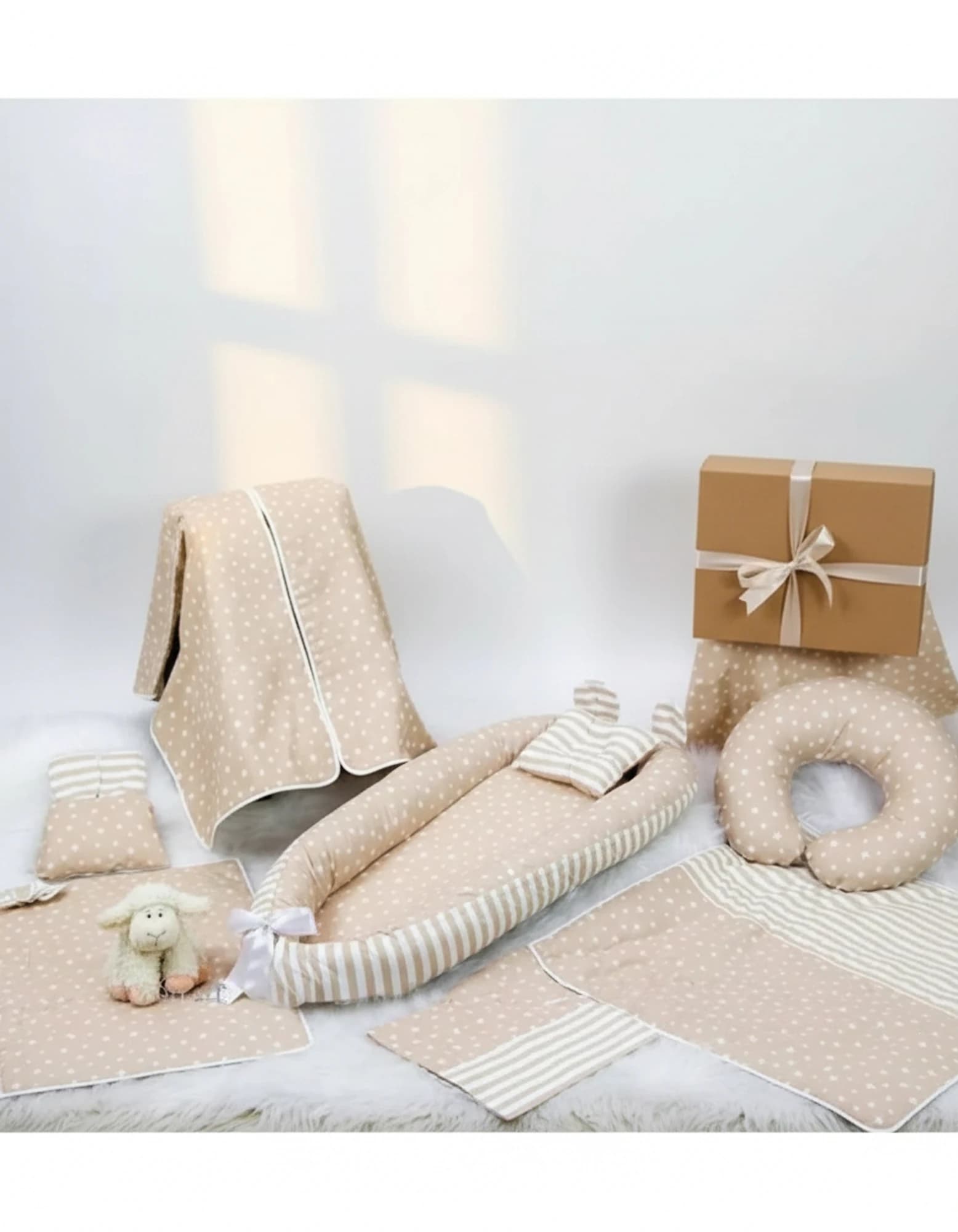 Full Set 9 Parca Krem yıldız zıgzak Takim BabyNest görsel 7