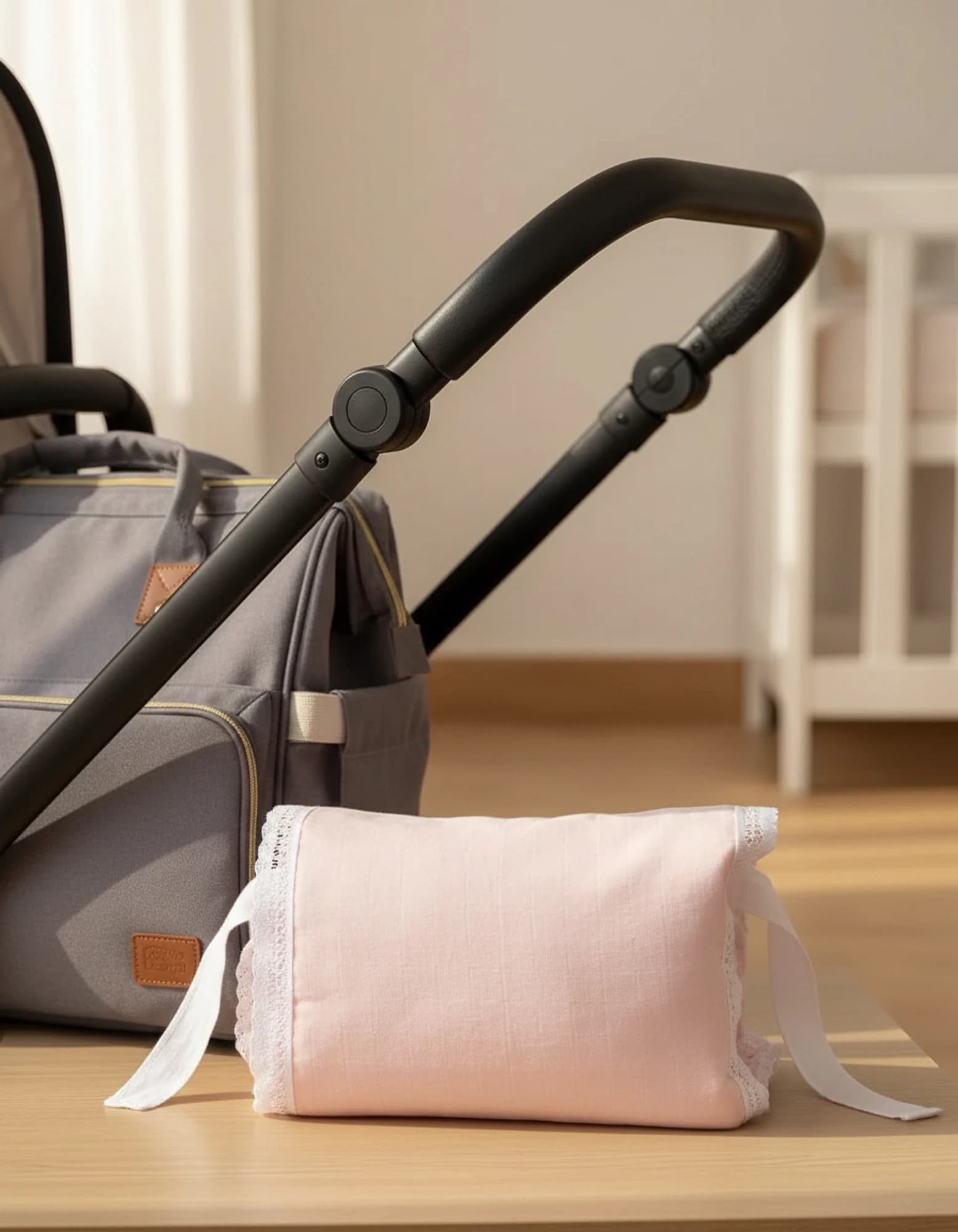 Puset Ortusu/Bebek Arabasi Ortusu %100 Pamuk Muslin Pembe BabyNest görsel 7