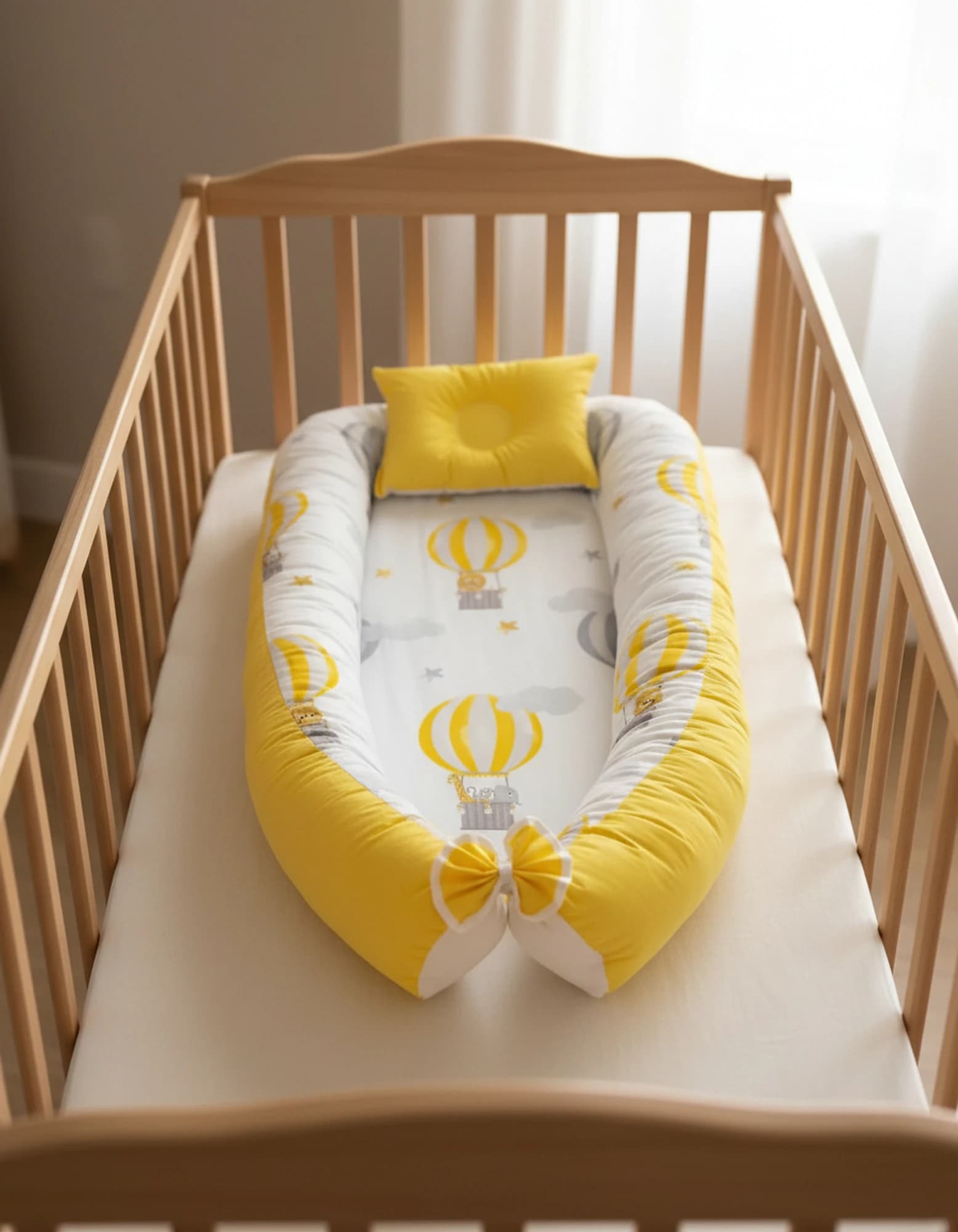 Sarı Balon Desenli Baby Nest ve Ortopedik Yastık
