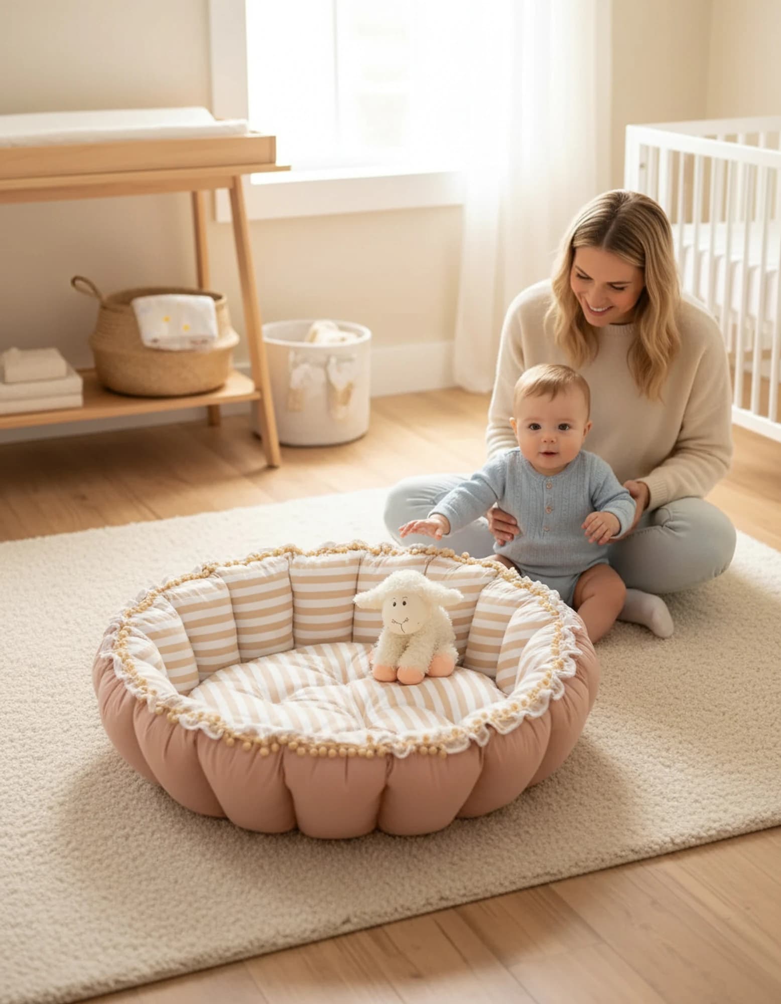 Yuvarlak Oyun Minderi BabyNest görsel 2