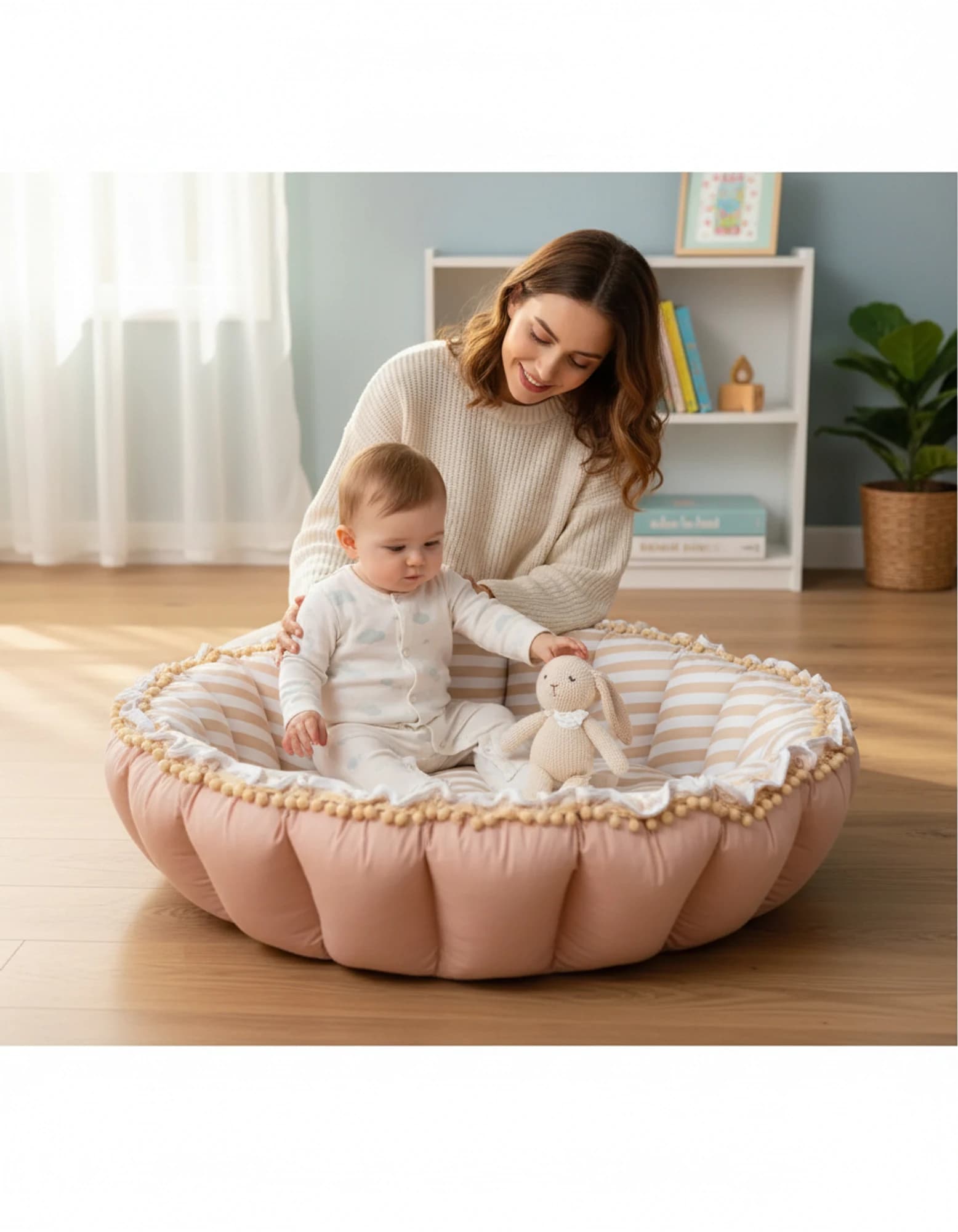 Yuvarlak Oyun Minderi BabyNest görsel 5