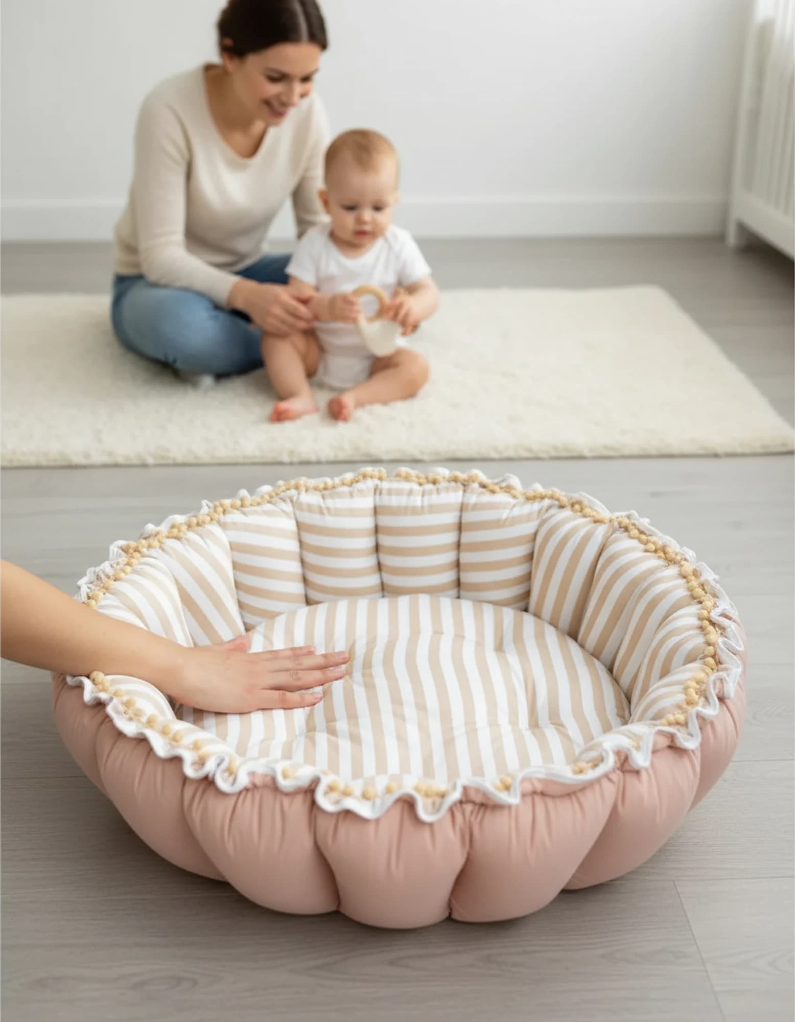 Yuvarlak Oyun Minderi BabyNest görsel 6