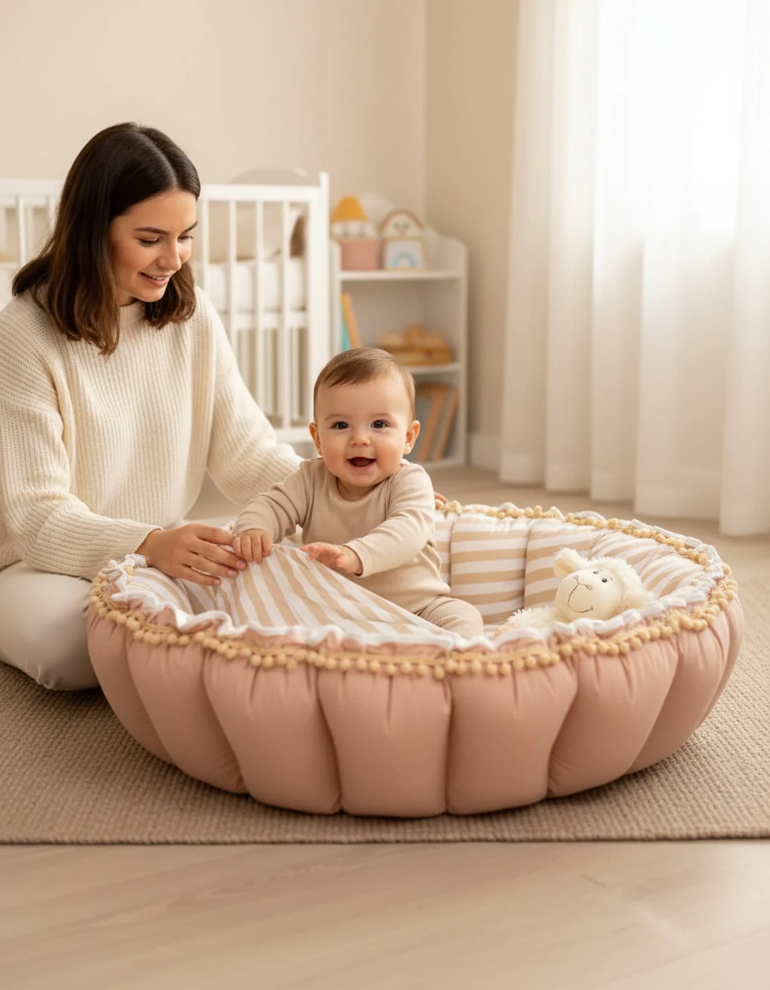Yuvarlak Oyun Minderi BabyNest görsel 8