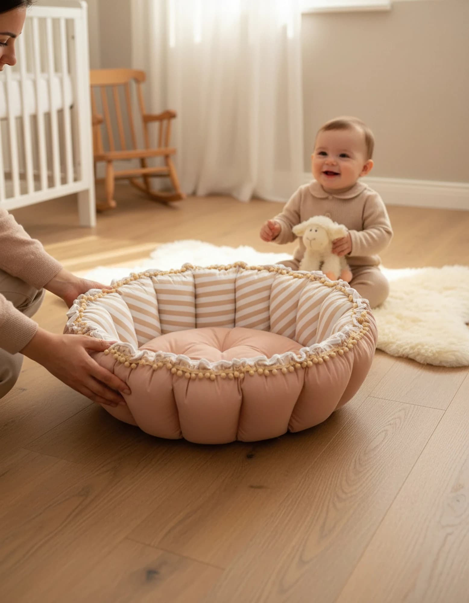 Yuvarlak Oyun Minderi BabyNest görsel 9