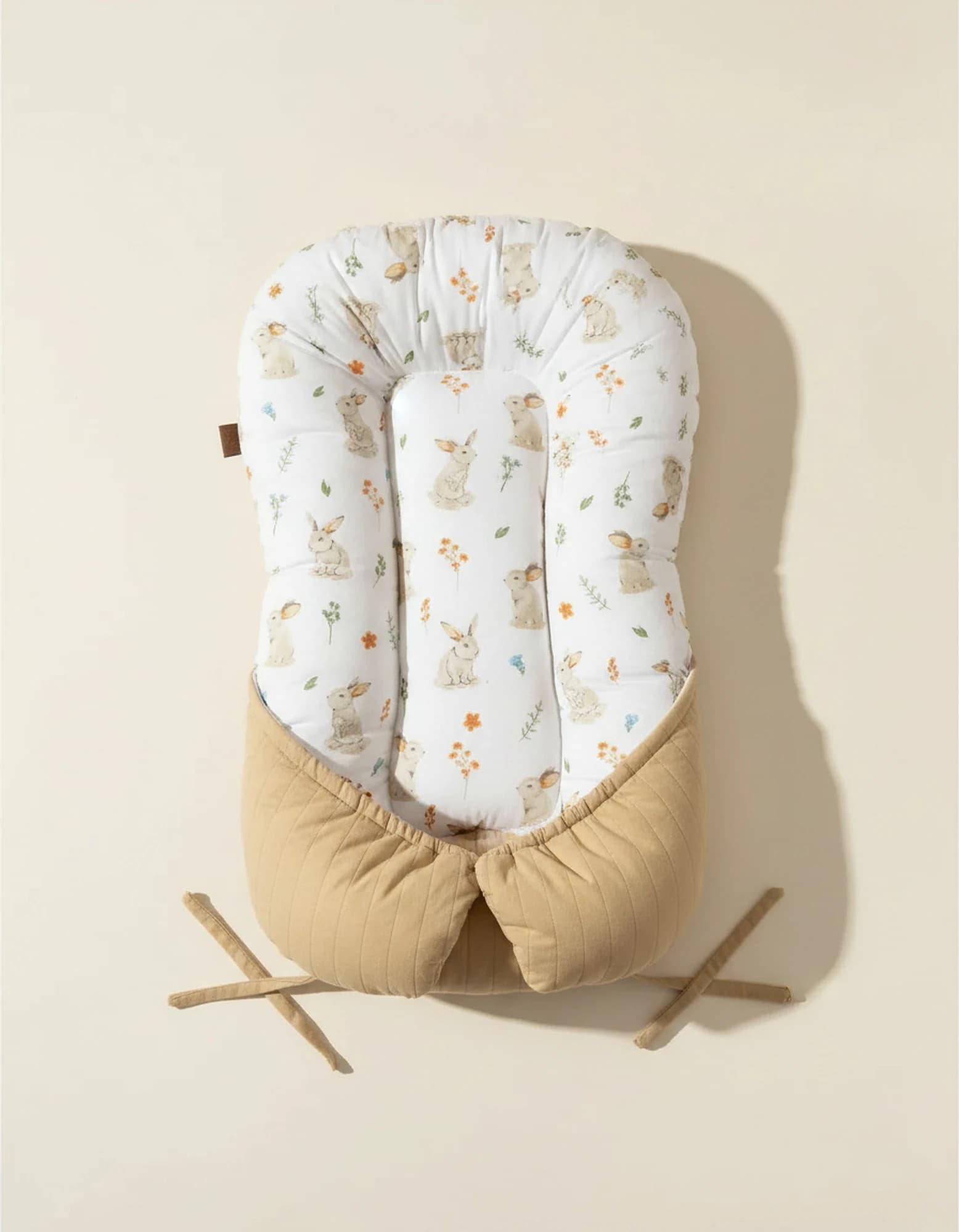 Oval Bebek Yatak Cift Yonlu Tavsan Bej Model BabyNest görsel 4