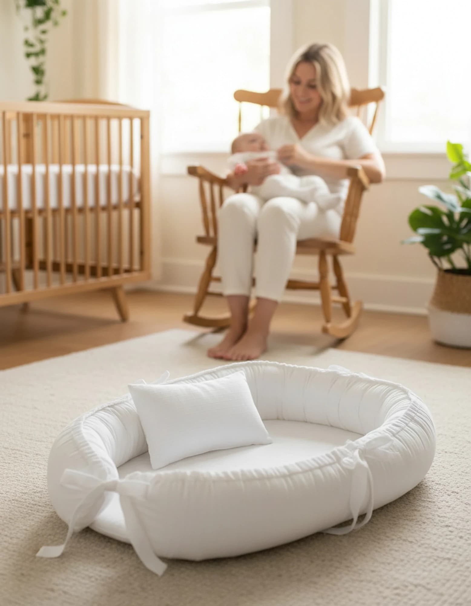 Puset Ortusu/bebek Arabasi Ortusu %100 Pamuk Beyaz Muslin Ponponlu Ve Fermuarli BabyNest görsel 11
