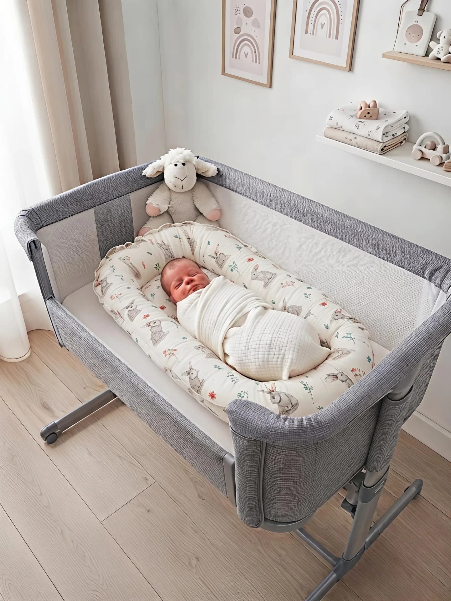 Oval yenidoğan beşik içi Babynest Tavşanlı