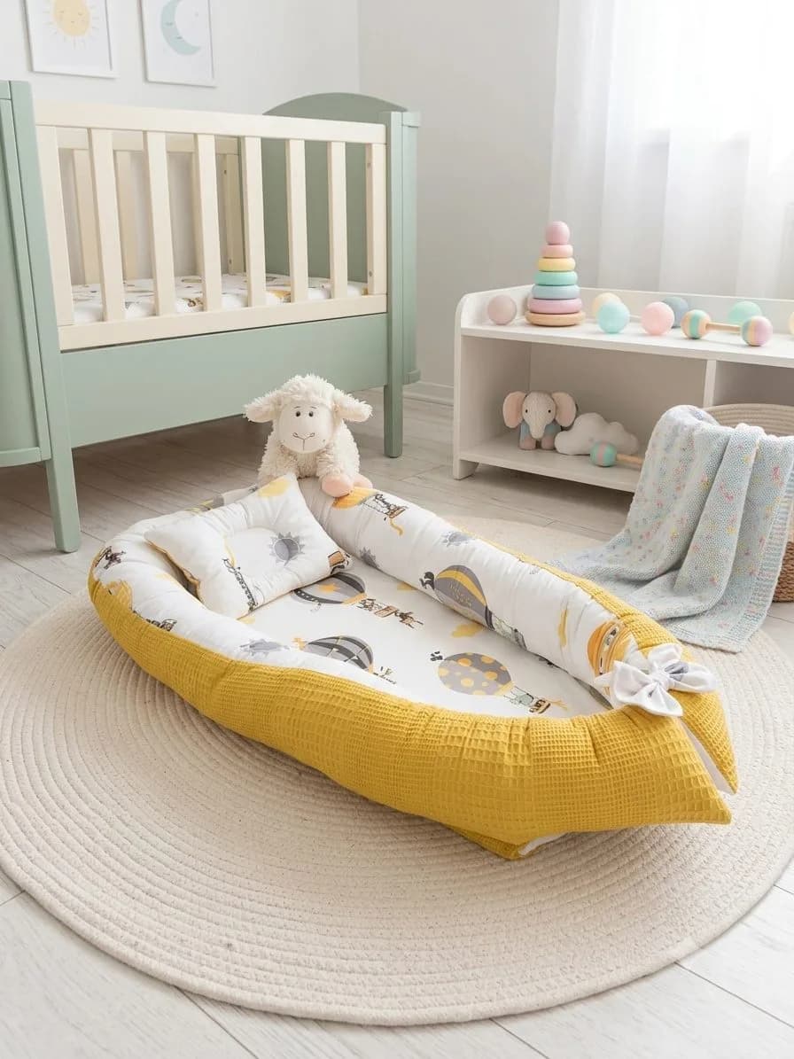 Babynest Sarı pikeli uçan balonlu