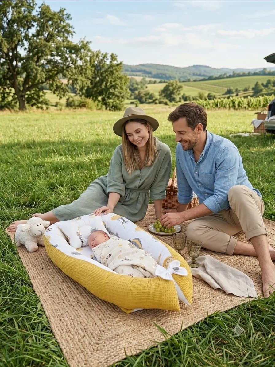 Babynest Sarı pikeli uçan balonlu