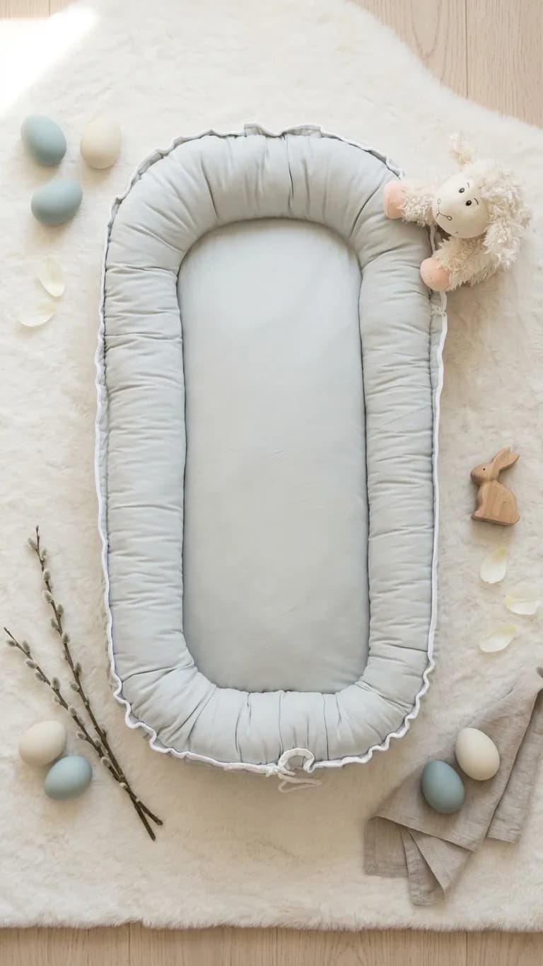 Oval yenidoğan beşik içi Babynest Gri