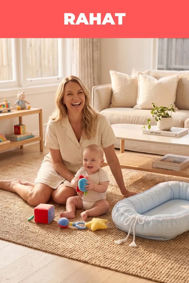 Oval yenidoğan beşik içi Babynest Bebek Mavisi