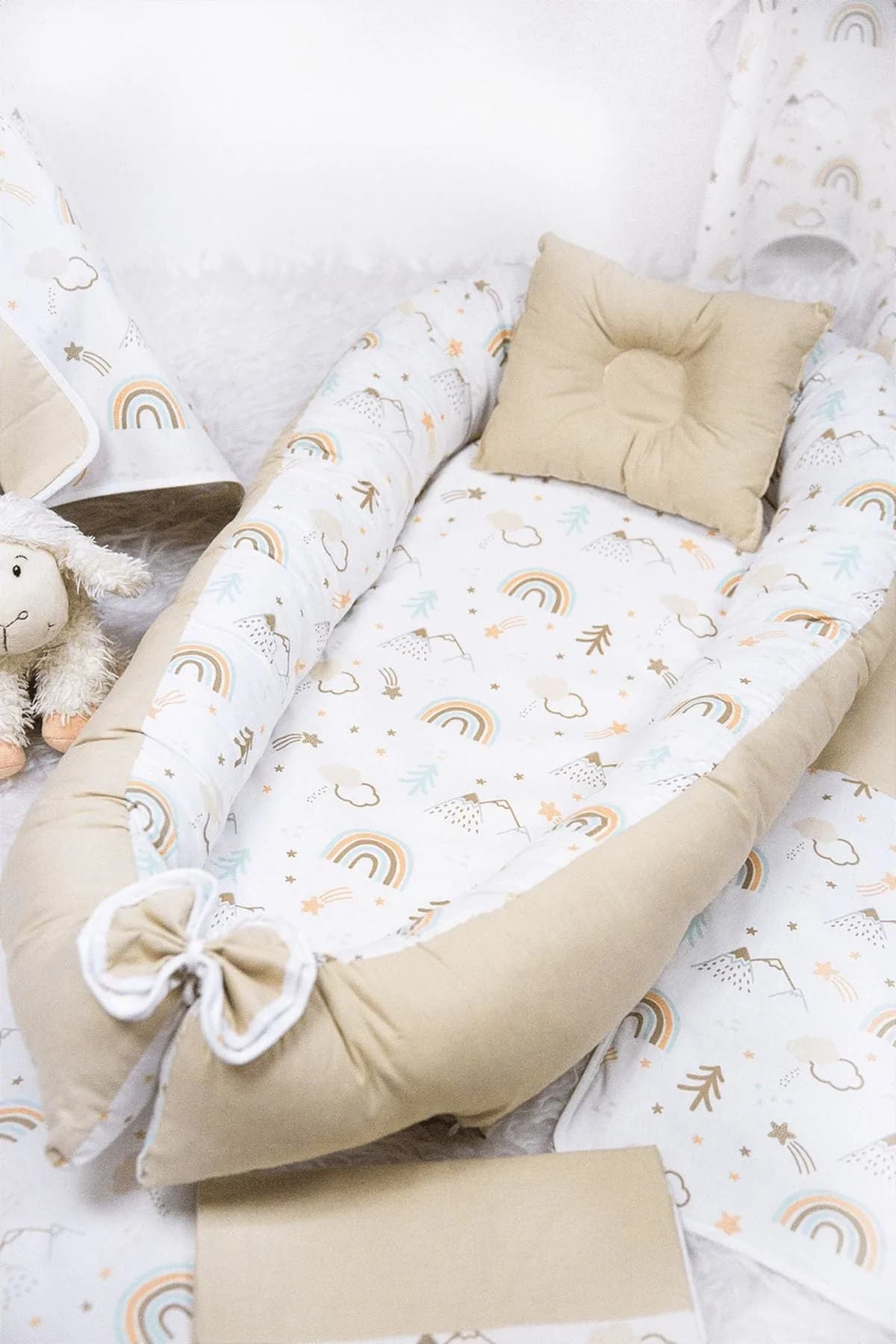 Yatak ve Ortopedik Yastik Gokkusagi Bej BabyNest