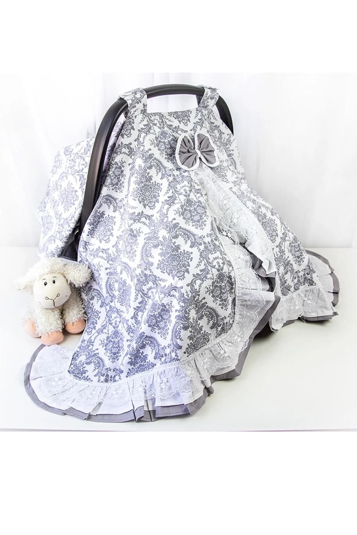Tek Puset Ortusu %100 Pamuk Firfirli Gupurlu Elegant BabyNest