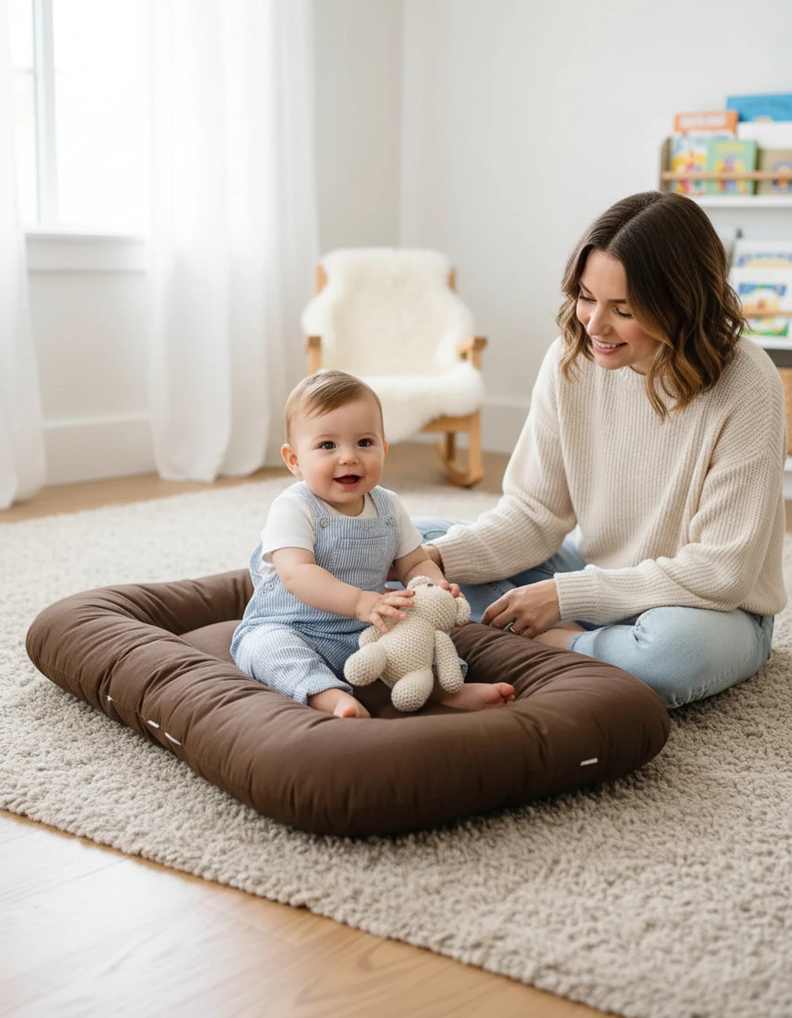 Oval Bebek Yataklari - Yatagi Duz Renkler BabyNest görsel 2
