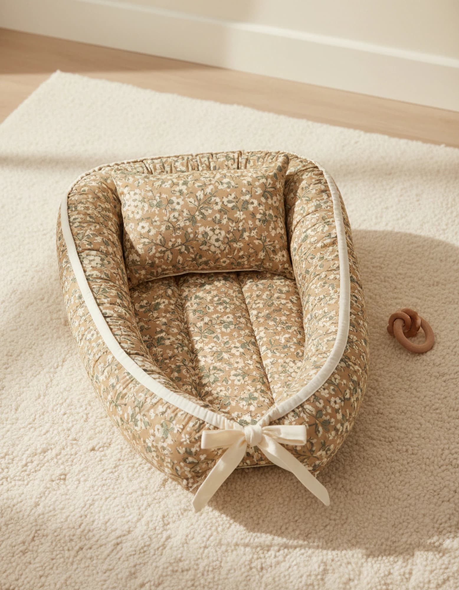 Yatak Ve Ortopedik Yastik Mint Ve Gri Cizgili BabyNest görsel 2