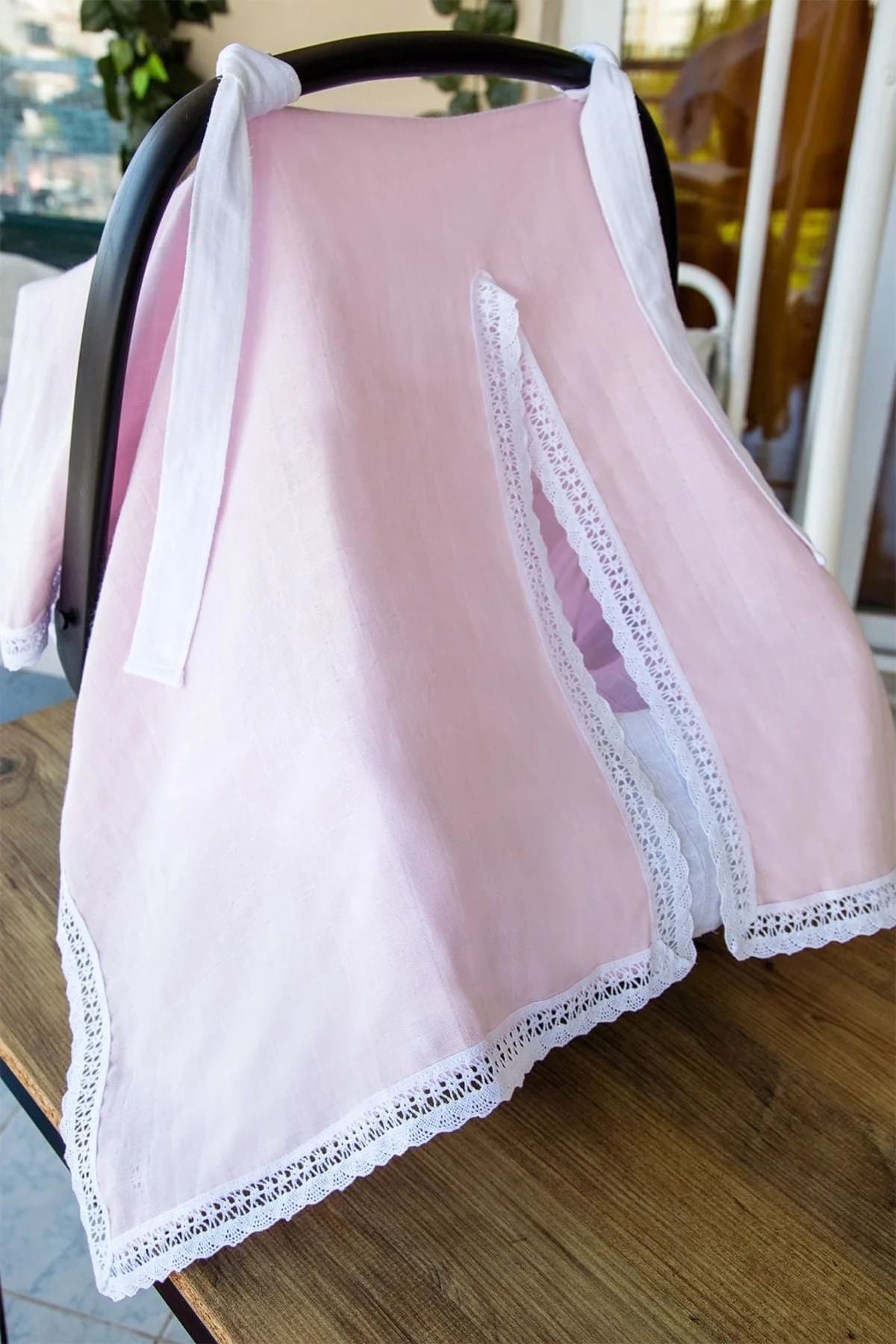 Puset Ortusu/Bebek Arabasi Ortusu %100 Pamuk Muslin Pembe BabyNest