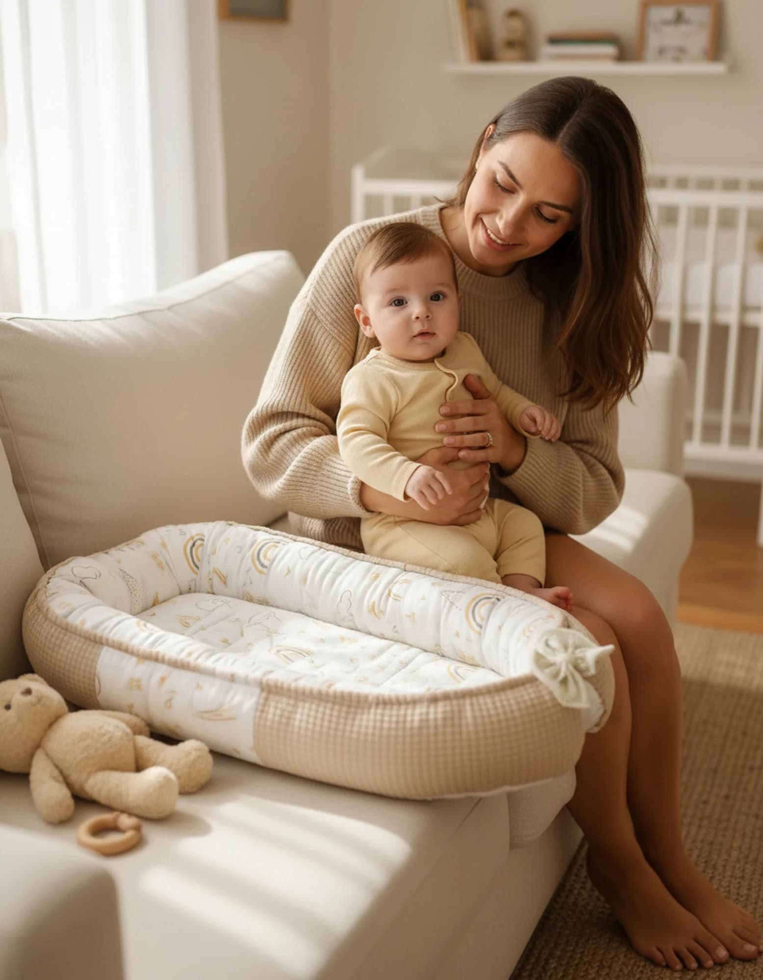 Yatak - Ortopedik Yastik Pike Ve Pamuk Kumas Gokkusagi BabyNest görsel 2