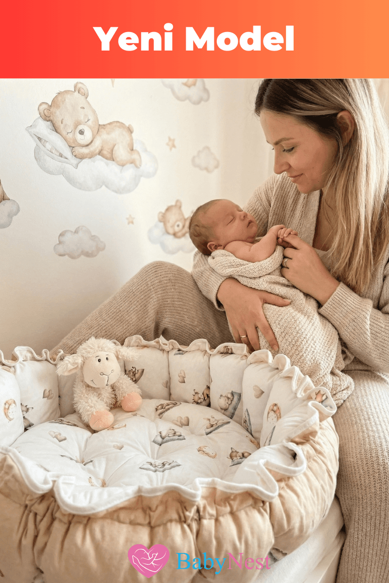 Premium Yuvarlak Oyun Minderi – %100 Pamuk, Ultra Yumuşak Dolgu, Geniş İç Alan, Emniyetli Kenar Bariyerli, Bebek Uyku ve Oyun Yatağı