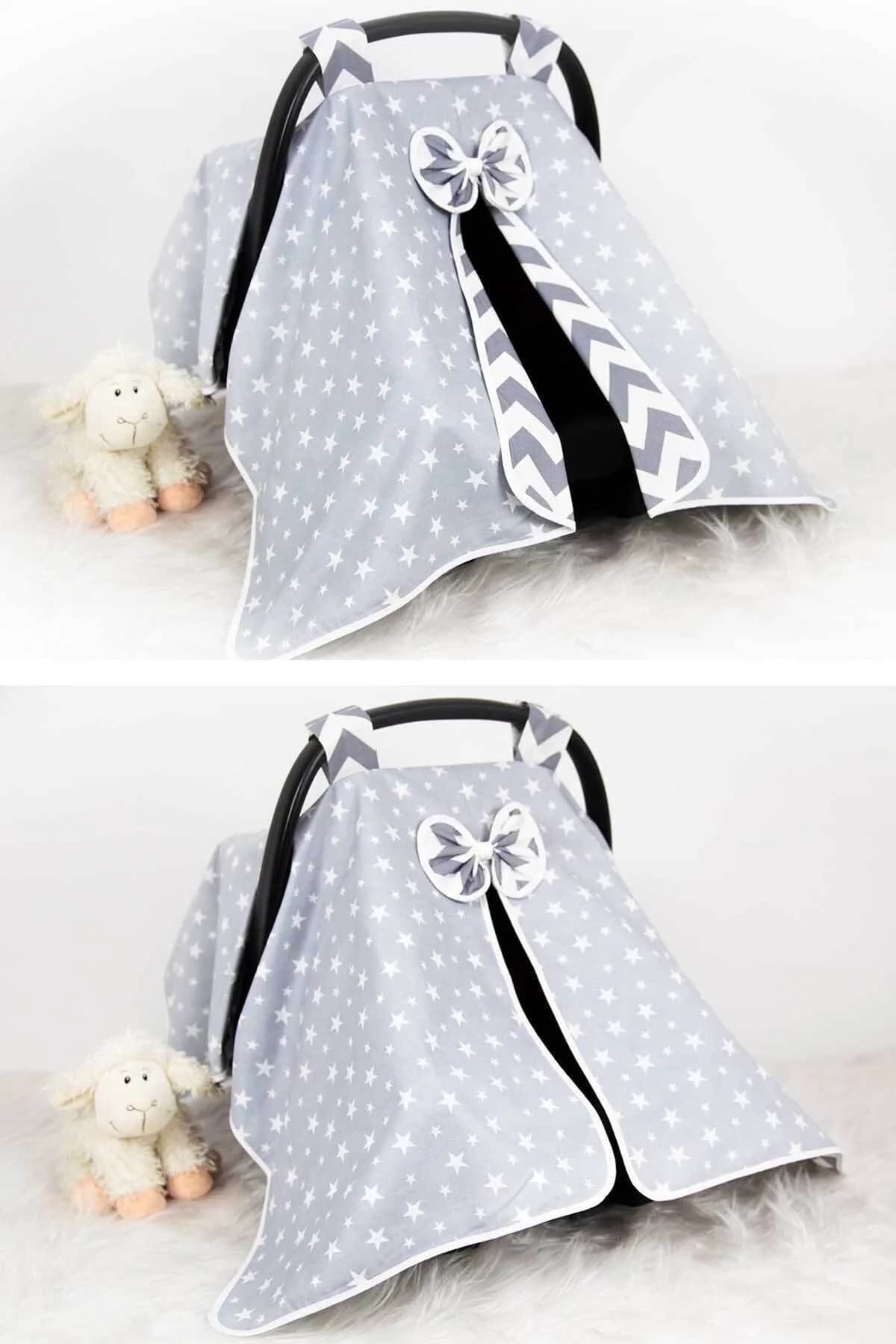 Puset Ortusu gri Yıldızlı zigzaklı BabyNest
