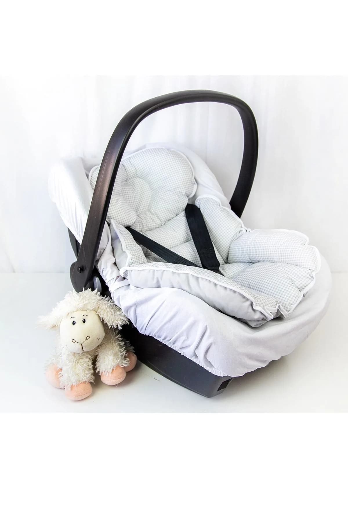 Puset Minderi Ve Puset Carsafi %100 Pamuk Ekose BabyNest