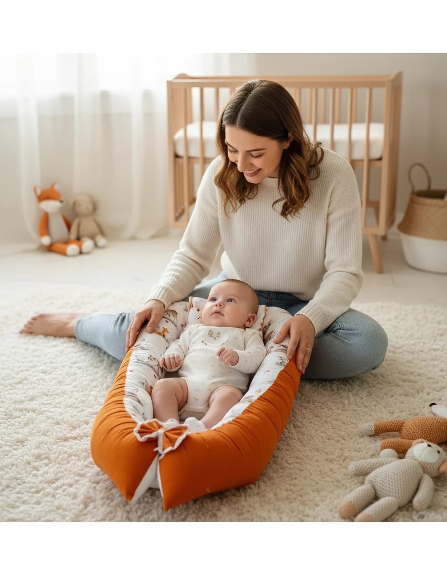 Yatak ve Babynest Ortopedik Yastik Hayvanlar turuncu