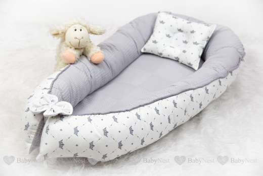 BabyNest - BabyNest Gri Pike ve Gri Taç