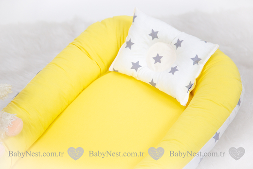 BabyNest Sarı ve Gri Yıldız - Thumbnail