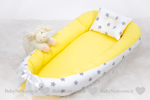 BabyNest - BabyNest Sarı ve Gri Yıldız