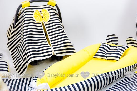 BabyNest FULL Set Sarı ve Siyah Çizgili - Thumbnail