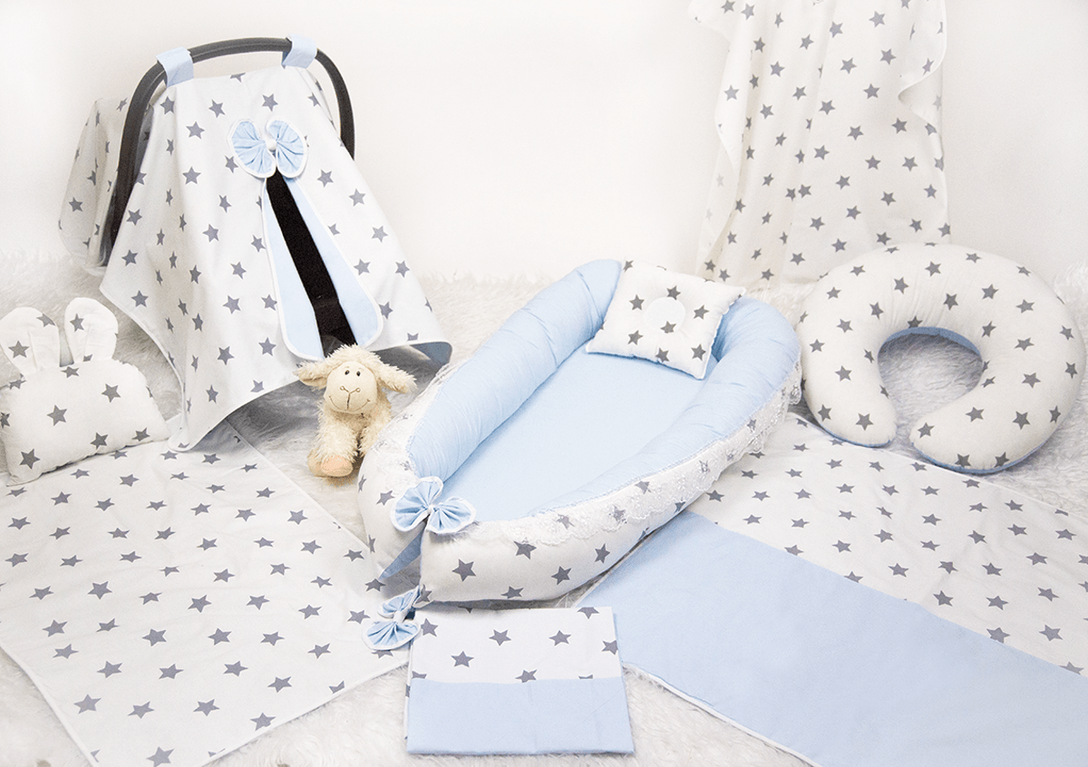 Babynest Full Seti Babynest Mavi Ve Gri Yıldız
