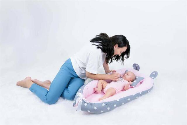 BabyNest FULL Seti Gri Yıldız ve Pembiş