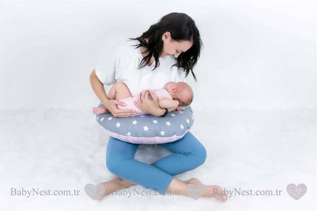 BabyNest FULL Seti Gri Yıldız ve Pembiş